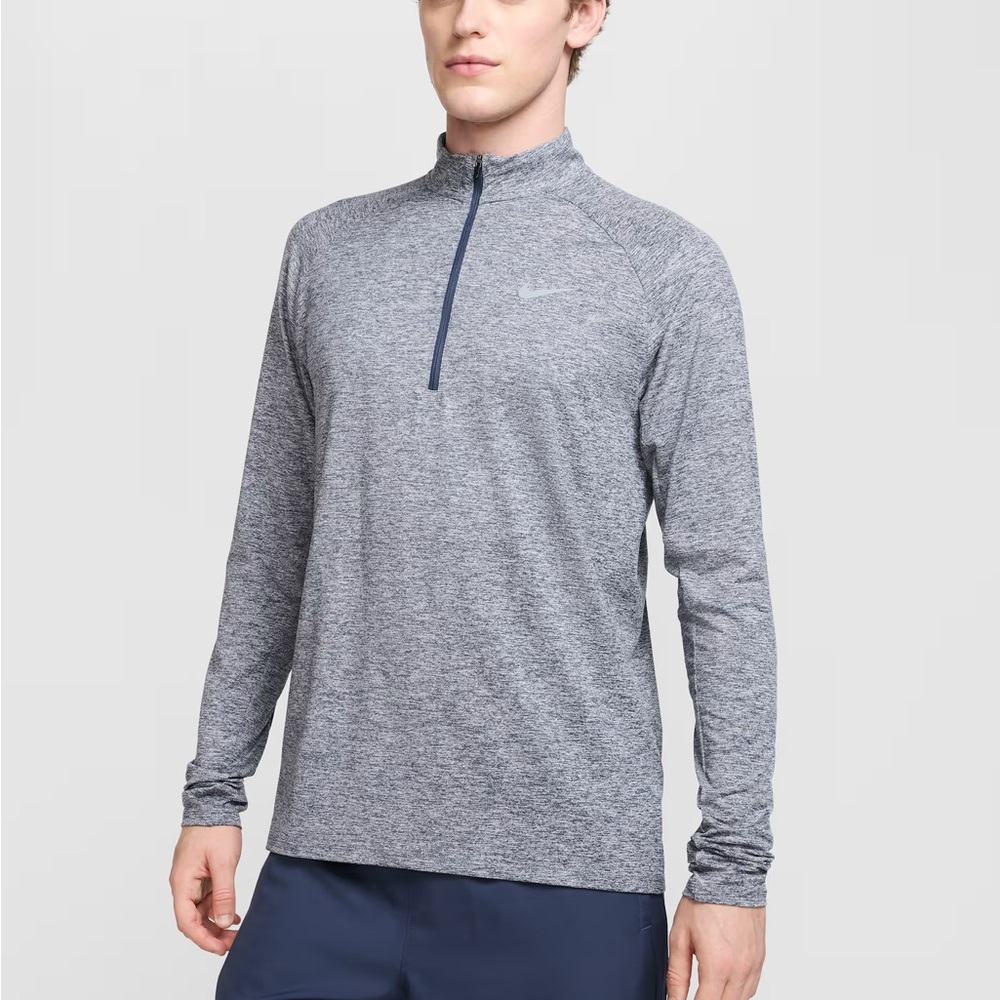 Men’s Nike Dri-FIT 1/4-Zip Running Top Thunder Blue Heathered Gray Size M